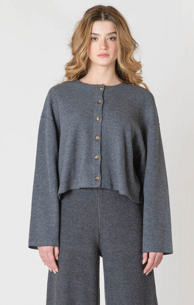 ROOM34 Ribbed Cardigan - Charcoal Heather | Women’s