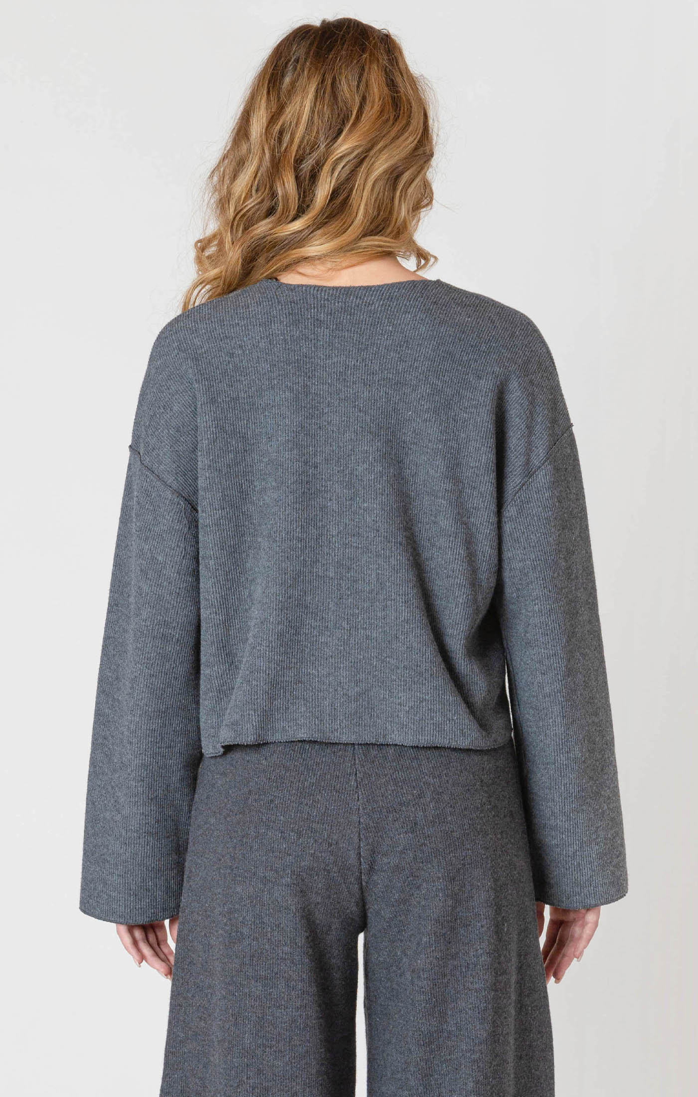 ROOM34 Ribbed Cardigan - Charcoal Heather | Women’s