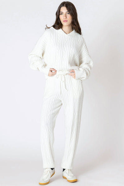 Dex Hooded Cable Sweater - Snow | Women’s