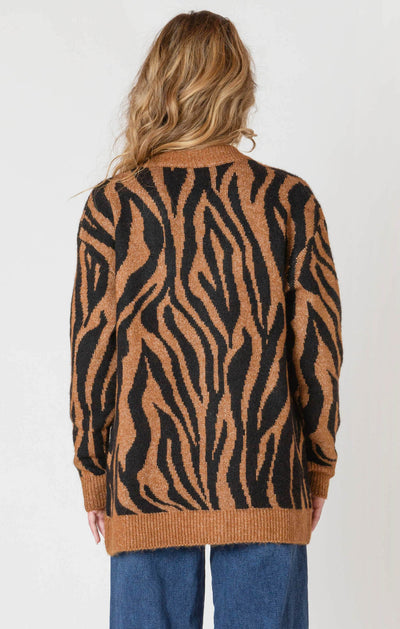 ROOM34 Button Front Patterned Cardigan - Tiger | Women’s