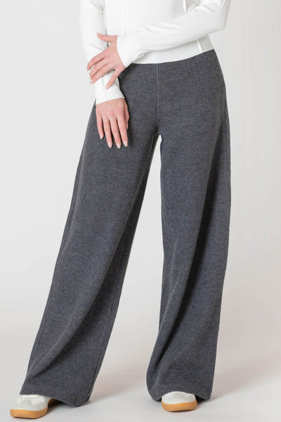 ROOM34 Wide Leg Ribbed Pant - Charcoal Heather | Women’s