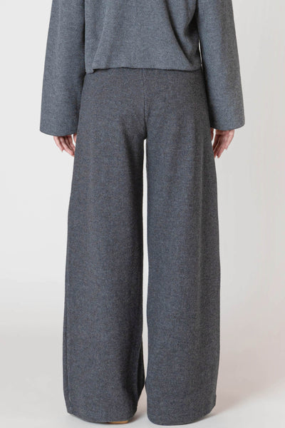 ROOM34 Wide Leg Ribbed Pant - Charcoal Heather | Women’s