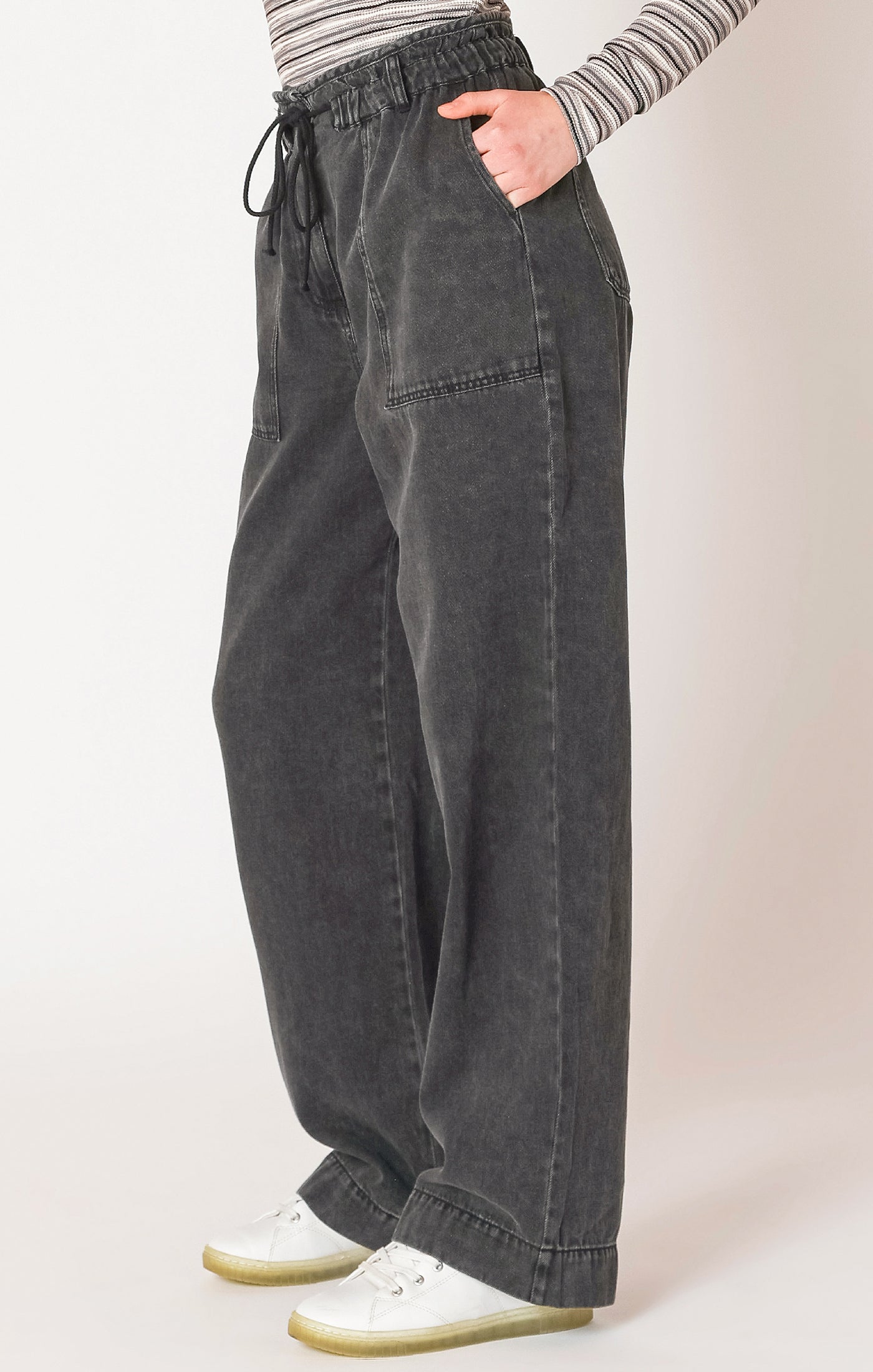 Dex Wide Leg Denim Pant - Washed Black | Women’s