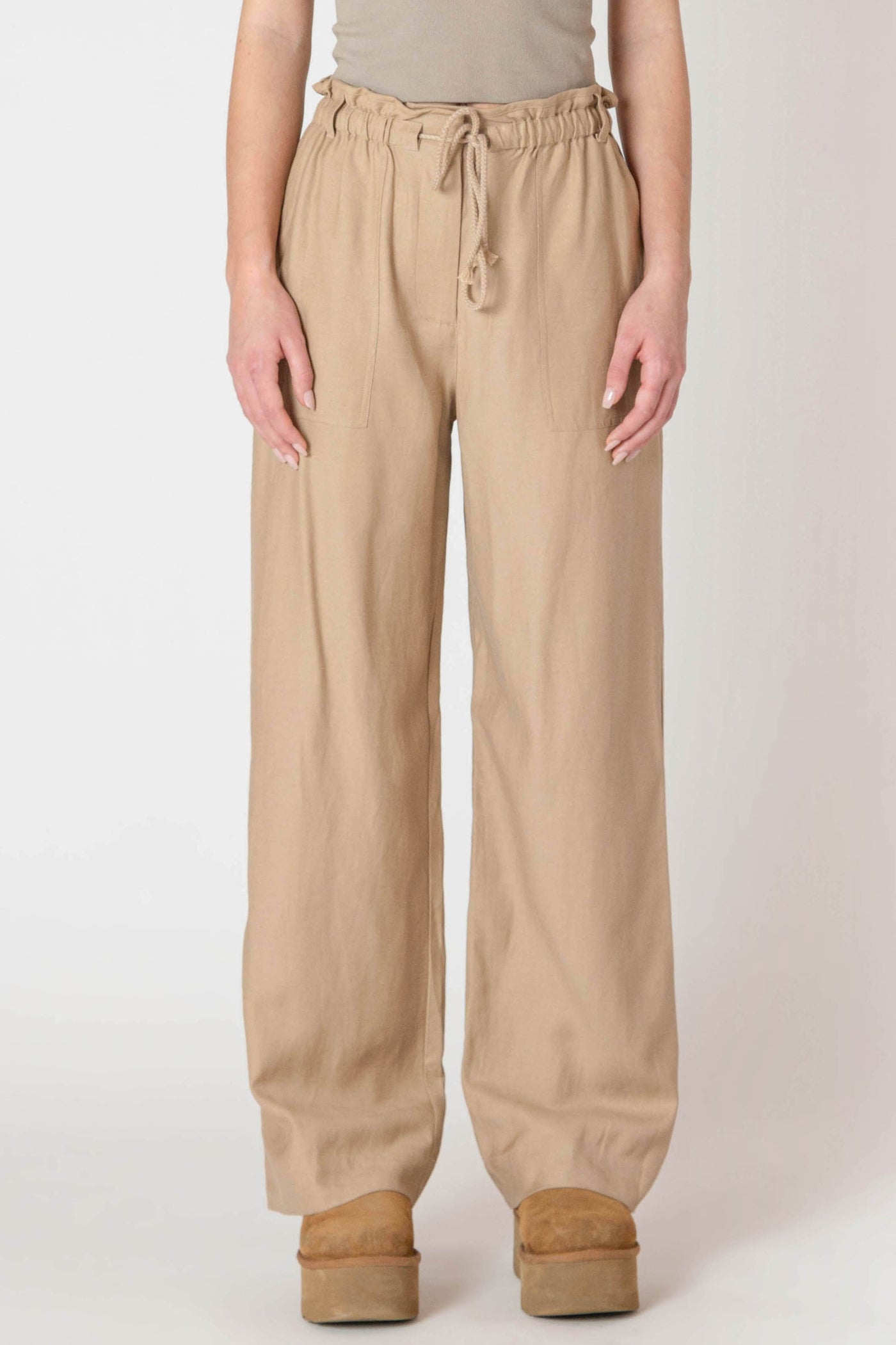 ROOM34 Wide Leg Flowy Pant - Safari | Women’s