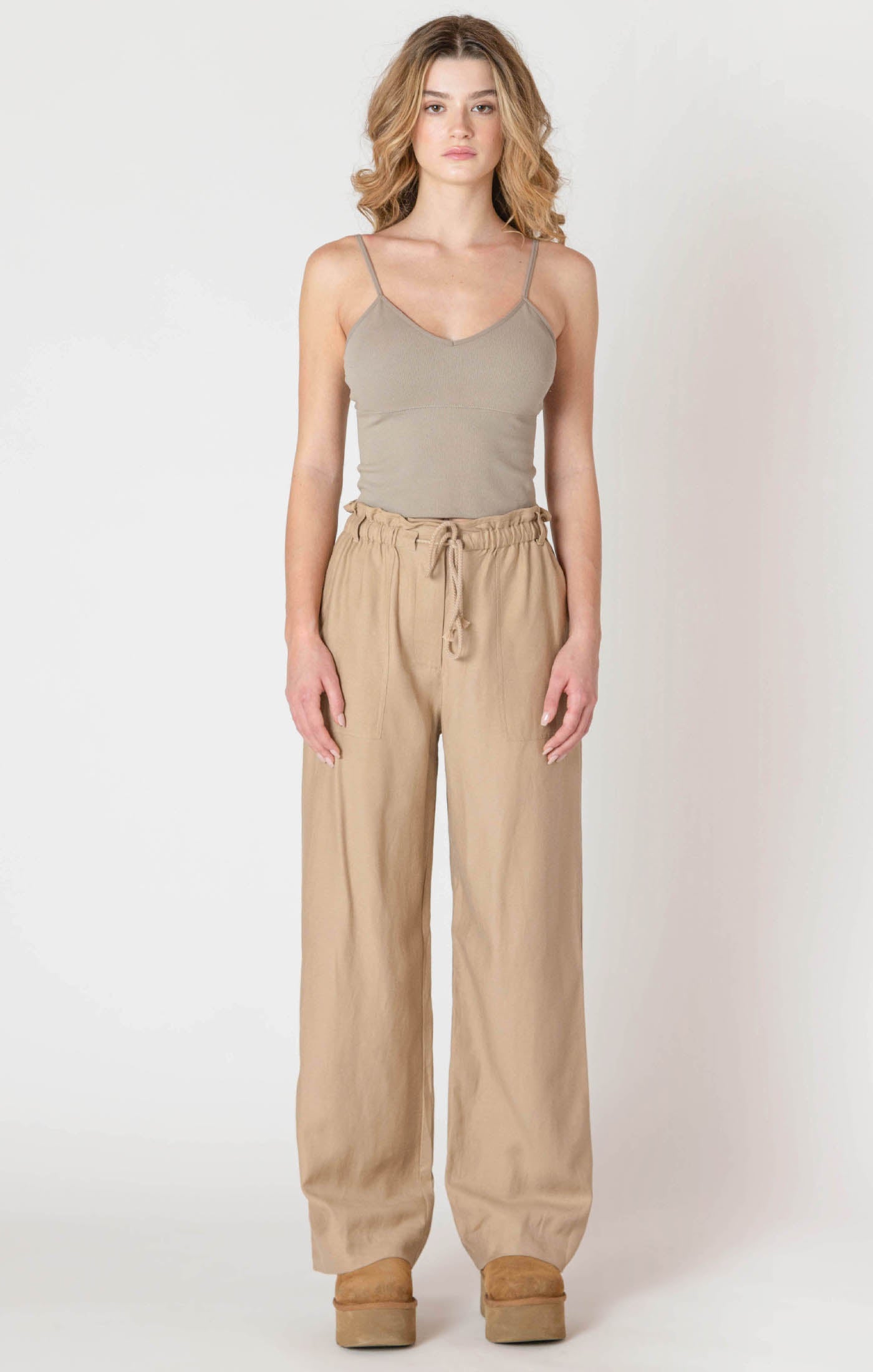ROOM34 Wide Leg Flowy Pant - Safari | Women’s