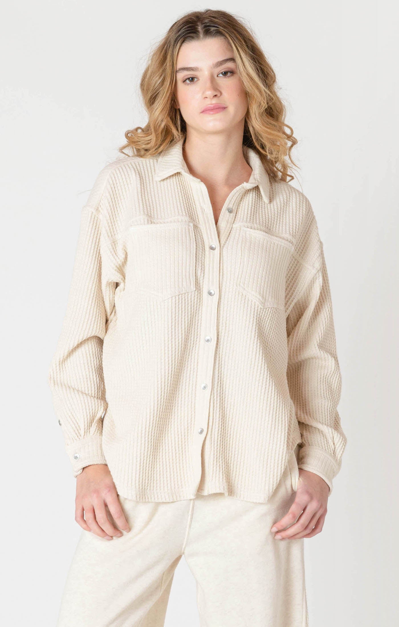 ROOM34 Thermal Knit Jacket - Cake Batter | Women’s