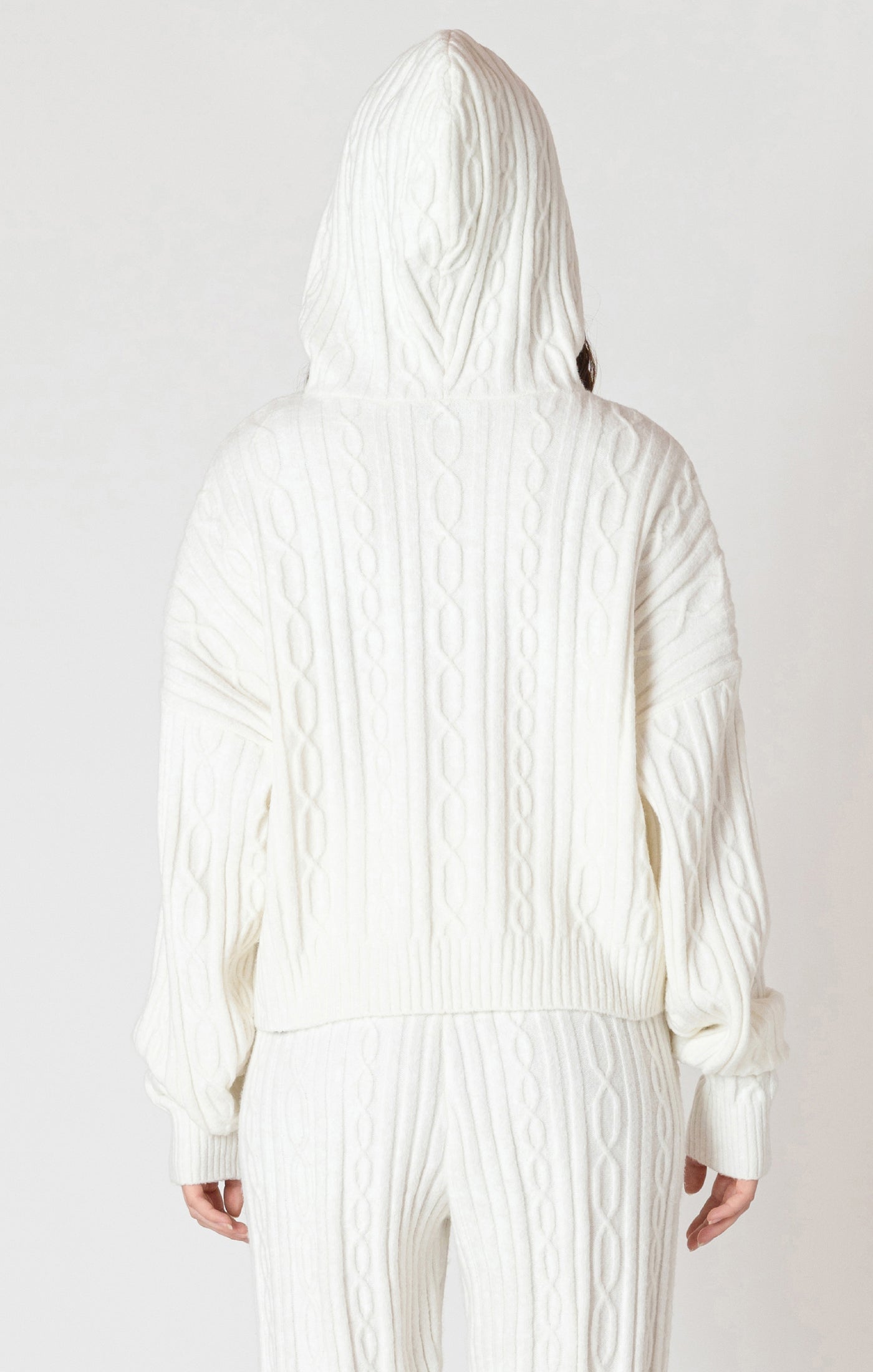Dex Hooded Cable Sweater - Snow | Women’s