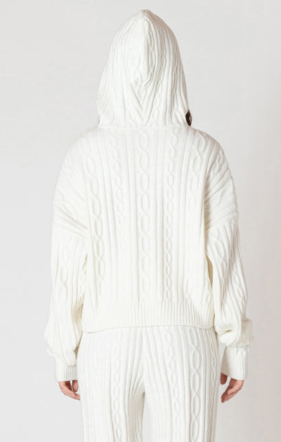 Dex Hooded Cable Sweater - Snow | Women’s