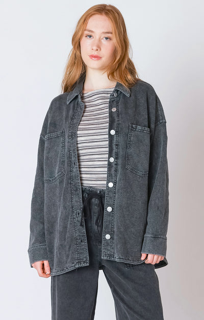 Dex Knit Denim Jacket - Washed Black | Women’s
