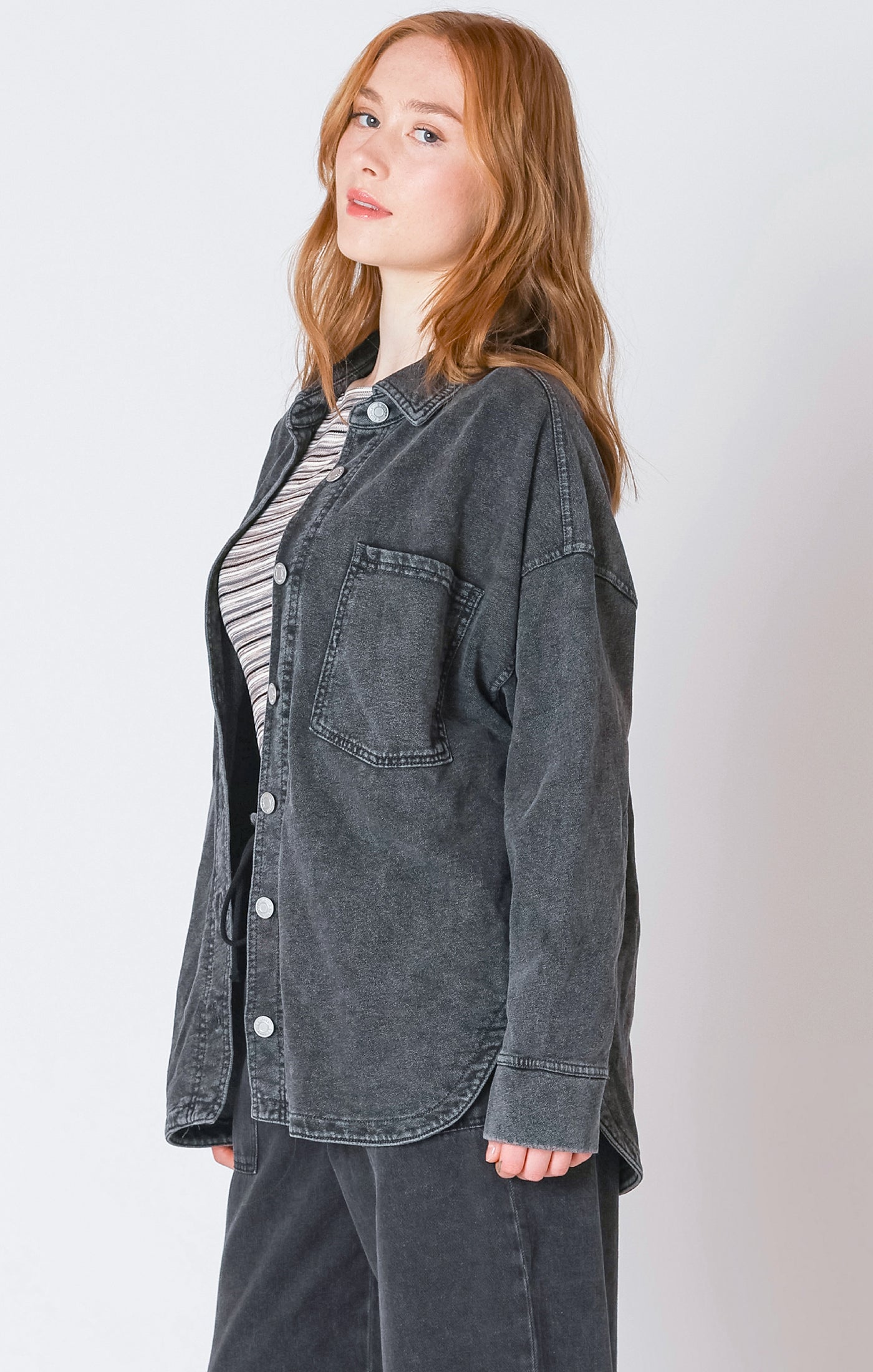 Dex Knit Denim Jacket - Washed Black | Women’s