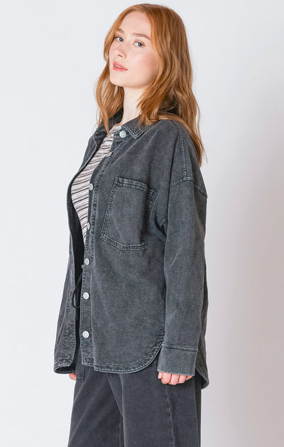 Dex Knit Denim Jacket - Washed Black | Women’s