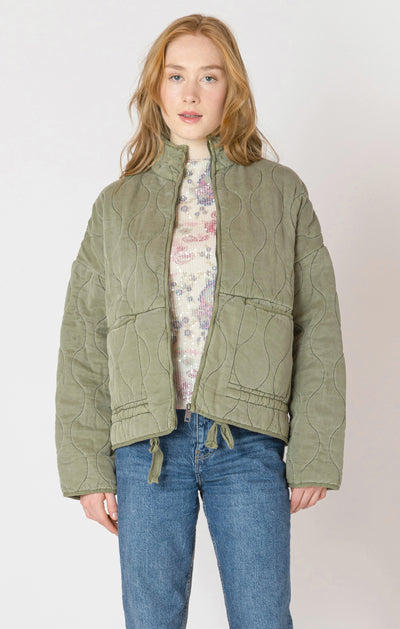 Dex Drawstring Quilted Jacket - Olive | Women’s