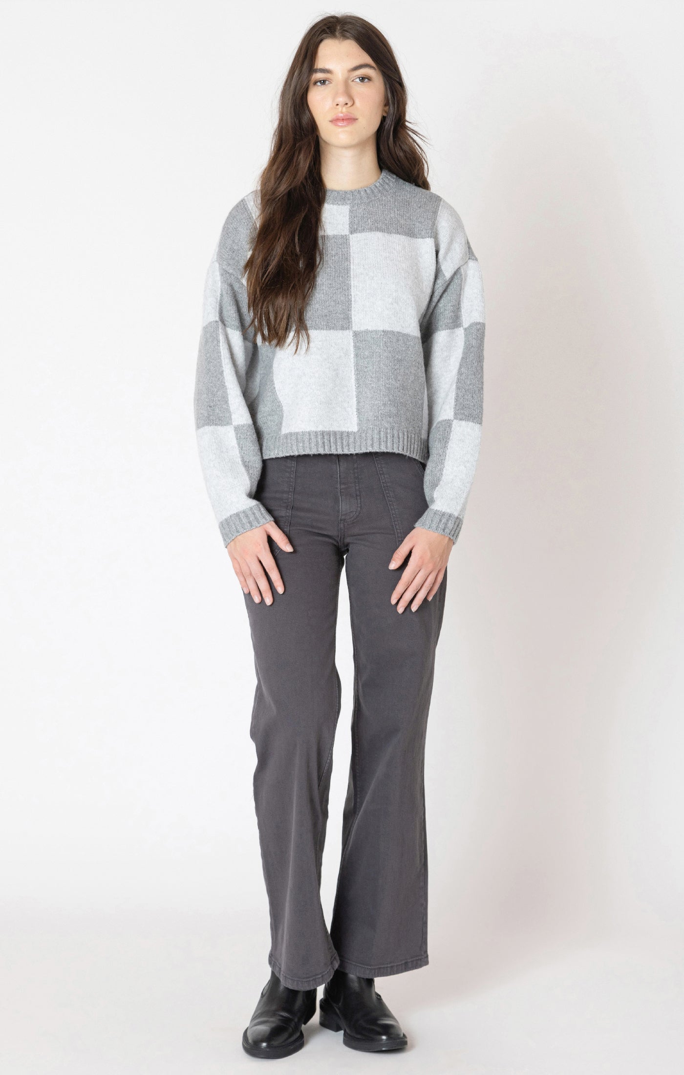 Dex Colourblock Sweater - Heather Grey Block | Women’s