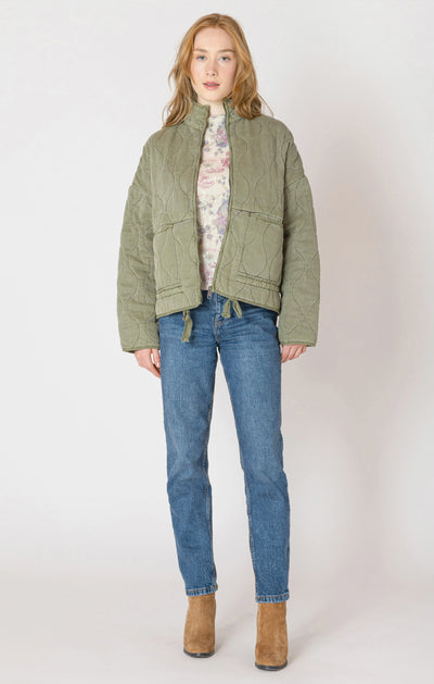 Dex Drawstring Quilted Jacket - Olive | Women’s