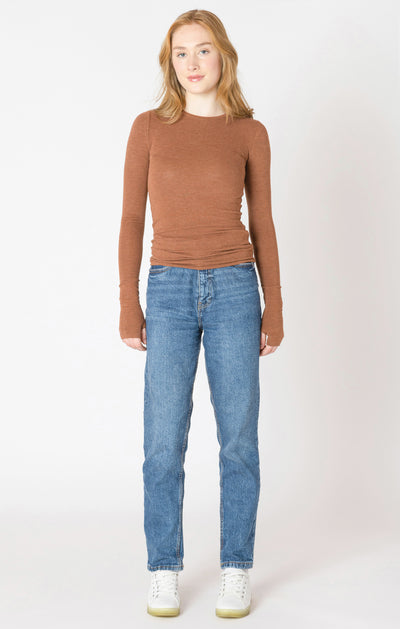 Dex Brushed Crewneck Long Sleeve - Chestnut Heather | Women’s