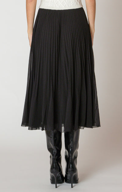 Black Tape Pleated Skirt - Black | Women’s