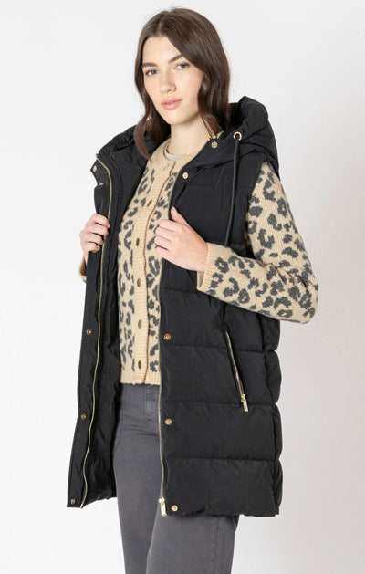 Dex Hooded Puffer Vest - Black | Women’s