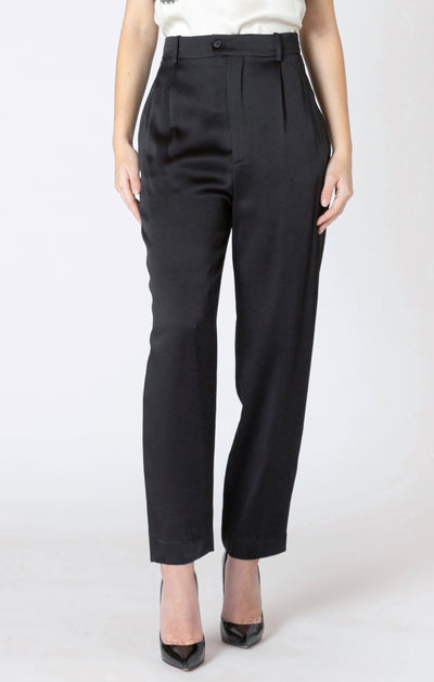 Dex Straight Leg Satin Pant - Black | Women’s