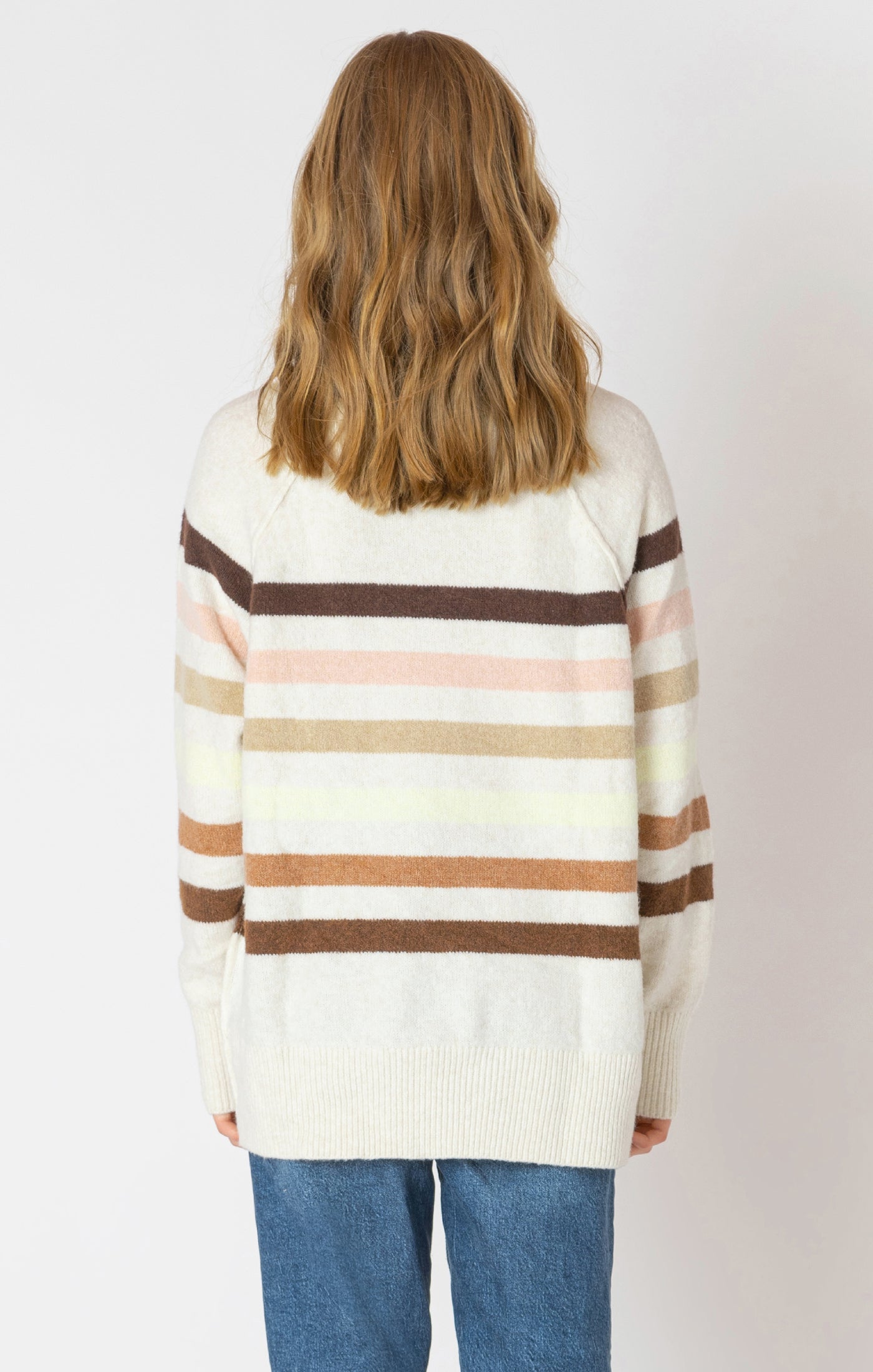 Dex Oversized Patterned Sweater - Neutral Stripe | Women’s