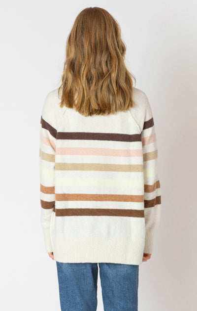 Dex Oversized Patterned Sweater - Neutral Stripe | Women’s