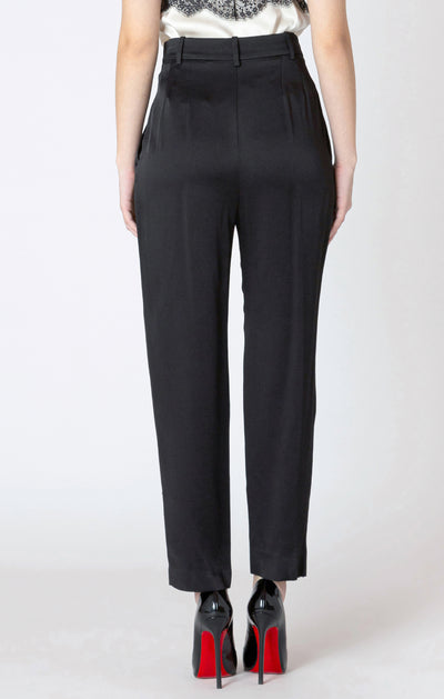 Dex Straight Leg Satin Pant - Black | Women’s