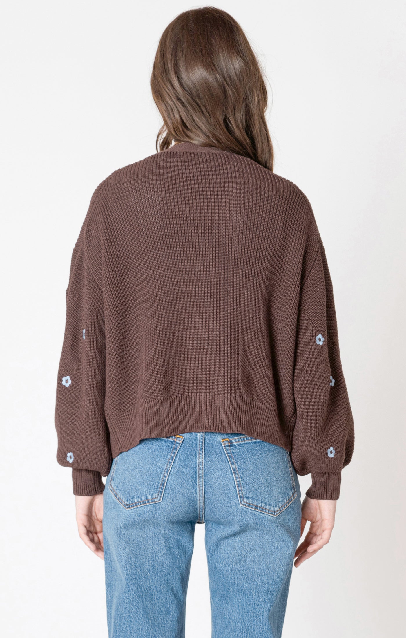 Dex Embroidered Open Cardigan - Brownie | Women’s