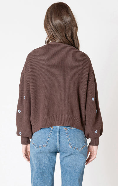 Dex Embroidered Open Cardigan - Brownie | Women’s