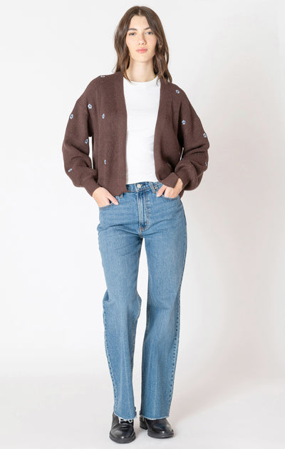 Dex Embroidered Open Cardigan - Brownie | Women’s