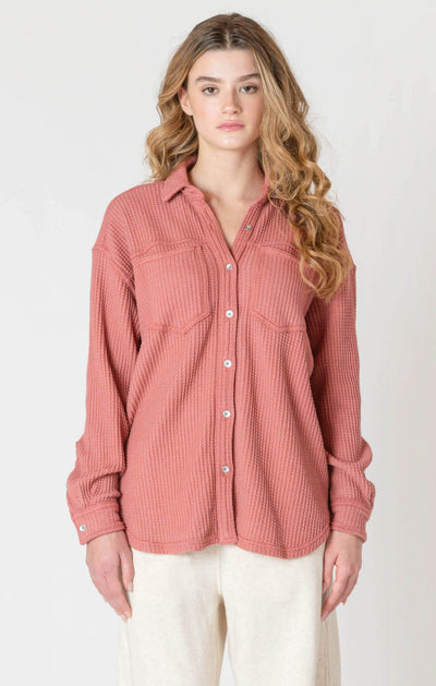 ROOM34 Thermal Knit Jacket - Brick | Women’s