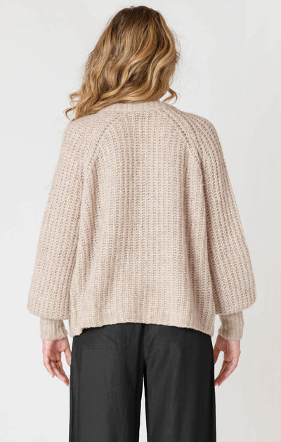 Dex Crewneck Textured Cardigan - Soft Oat Melange | Women’s