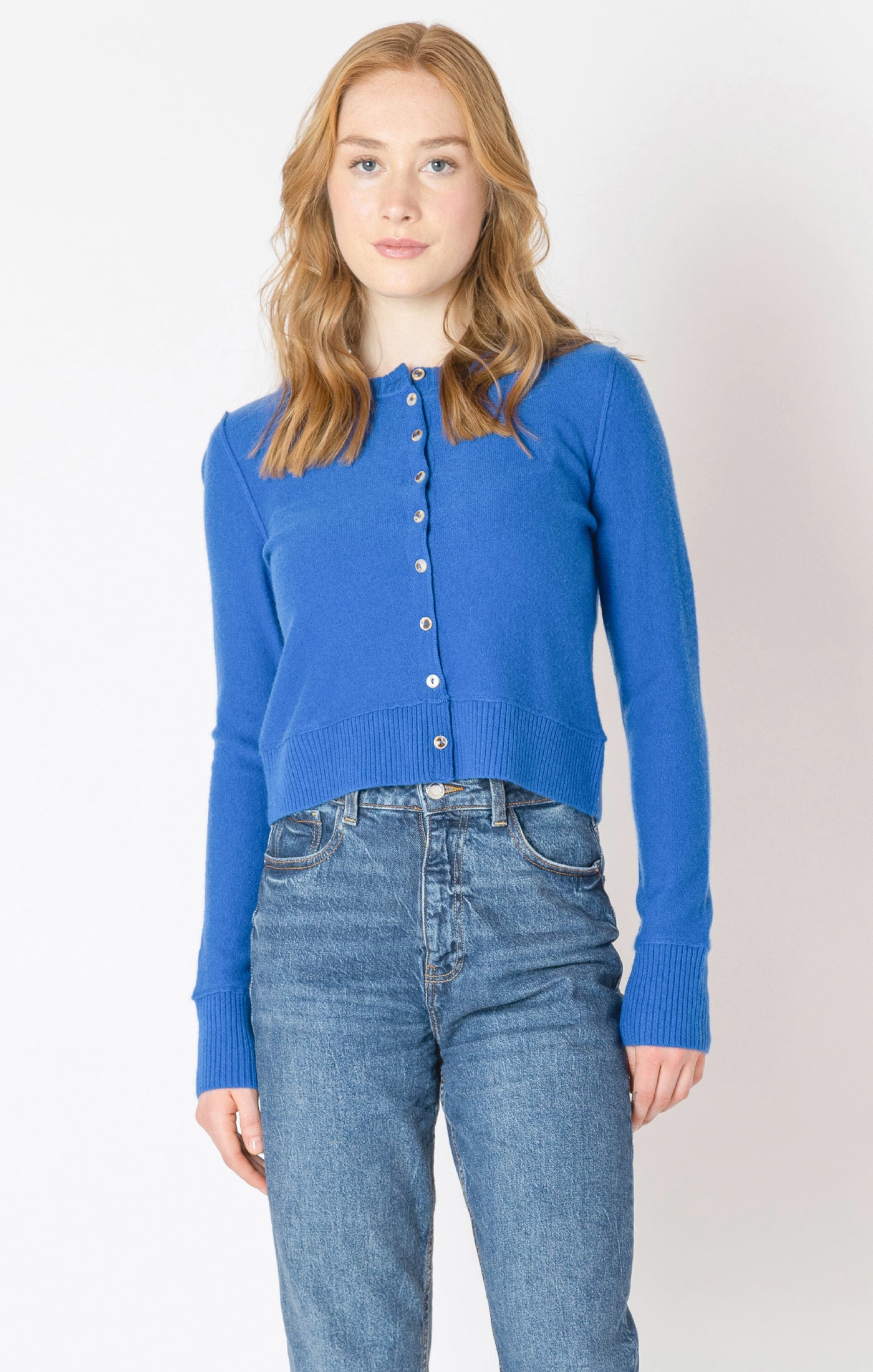 Dex Easy Crewneck Cardigan - Sapphire | Women’s