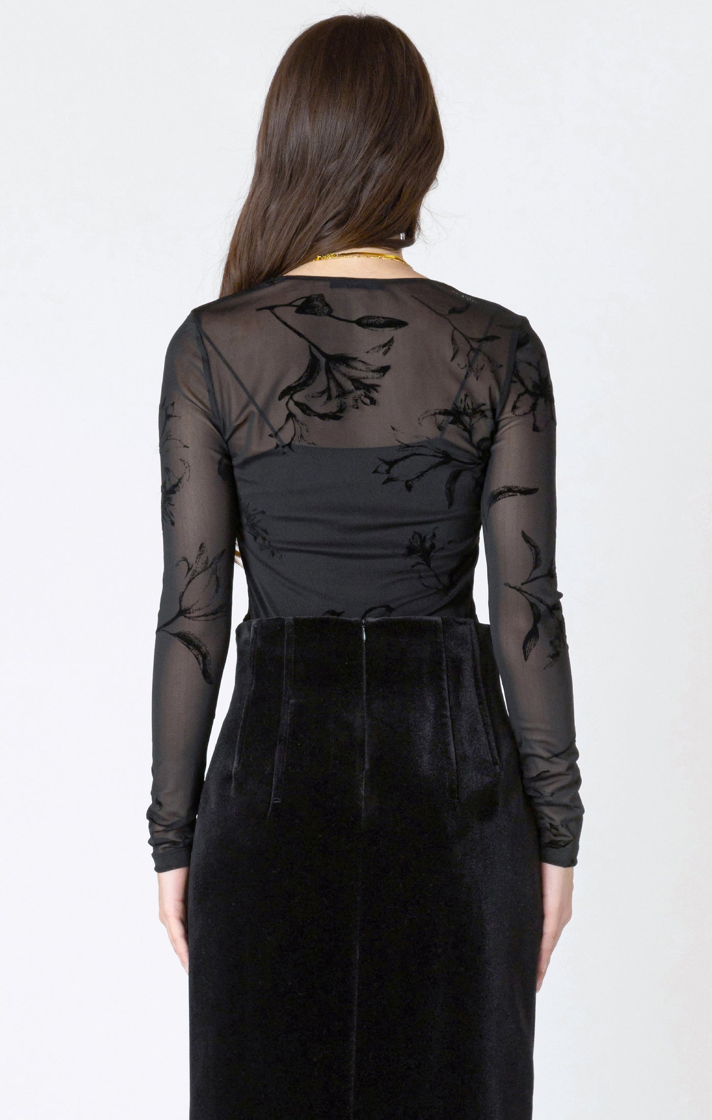 Dex Burnout Patterned Bodysuit - Black | Women’s