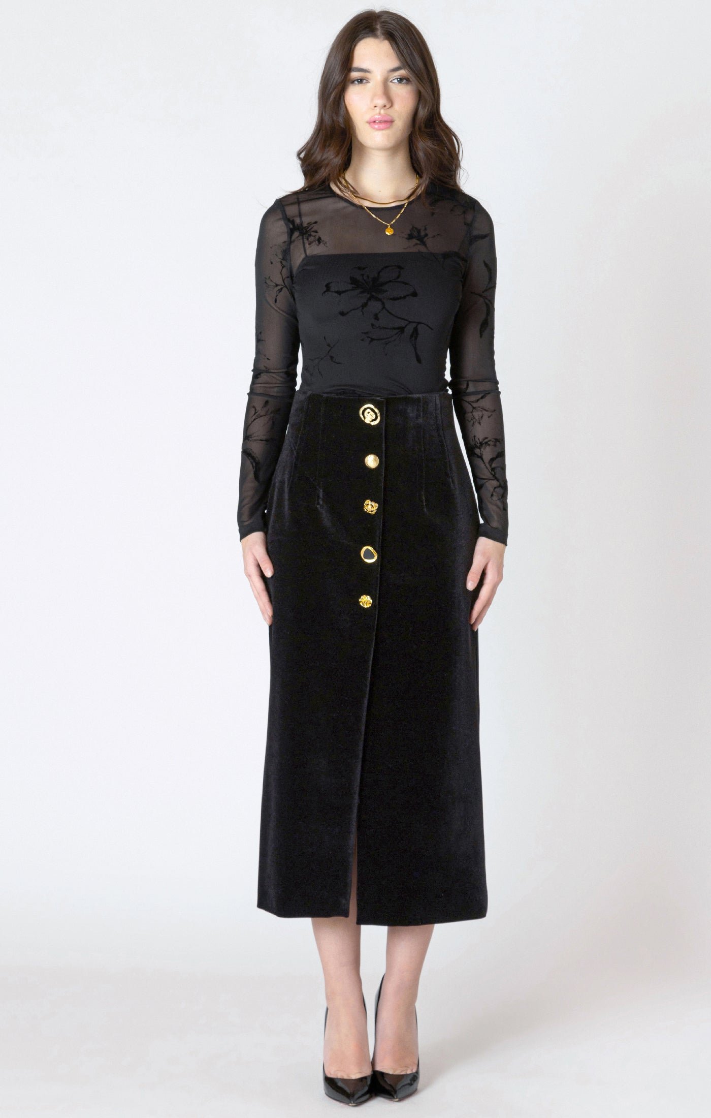 Dex Burnout Patterned Bodysuit - Black | Women’s