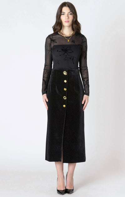 Dex Burnout Patterned Bodysuit - Black | Women’s