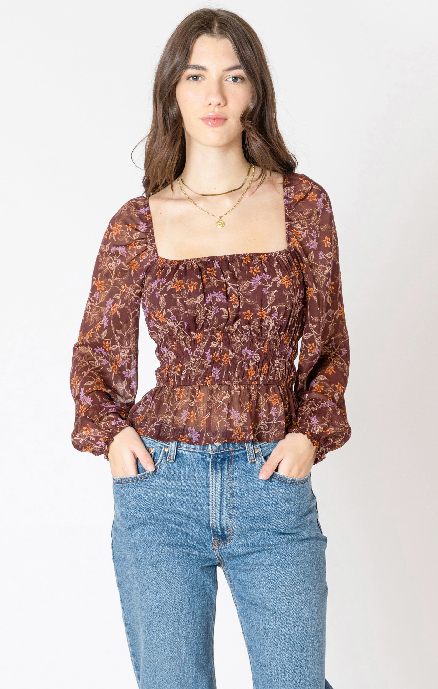 Dex Square Neck Blouse - Wild Flower | Women’s