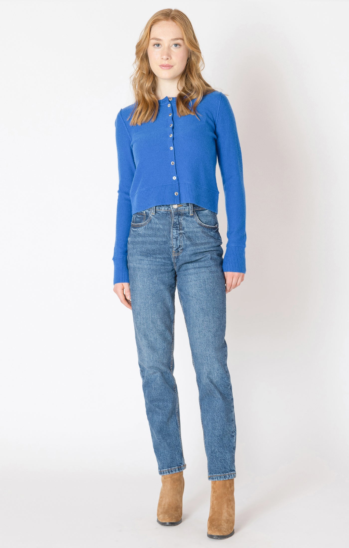 Dex Easy Crewneck Cardigan - Sapphire | Women’s