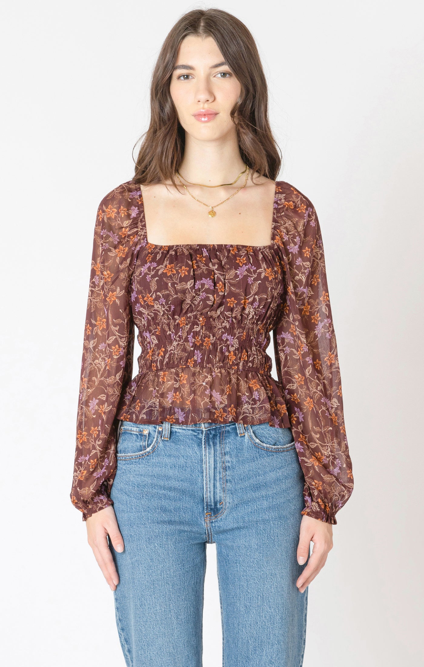Dex Square Neck Blouse - Wild Flower | Women’s