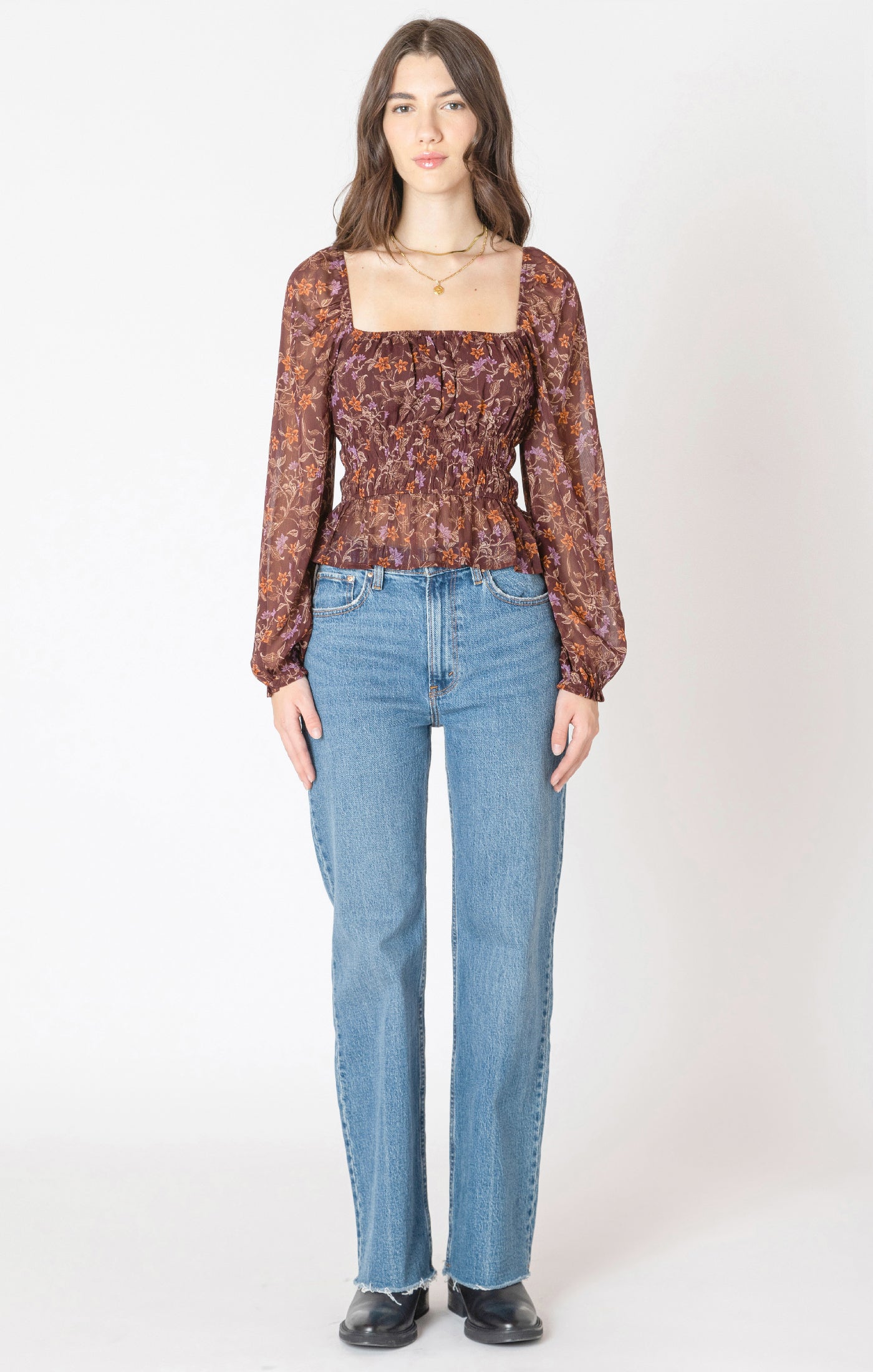 Dex Square Neck Blouse - Wild Flower | Women’s