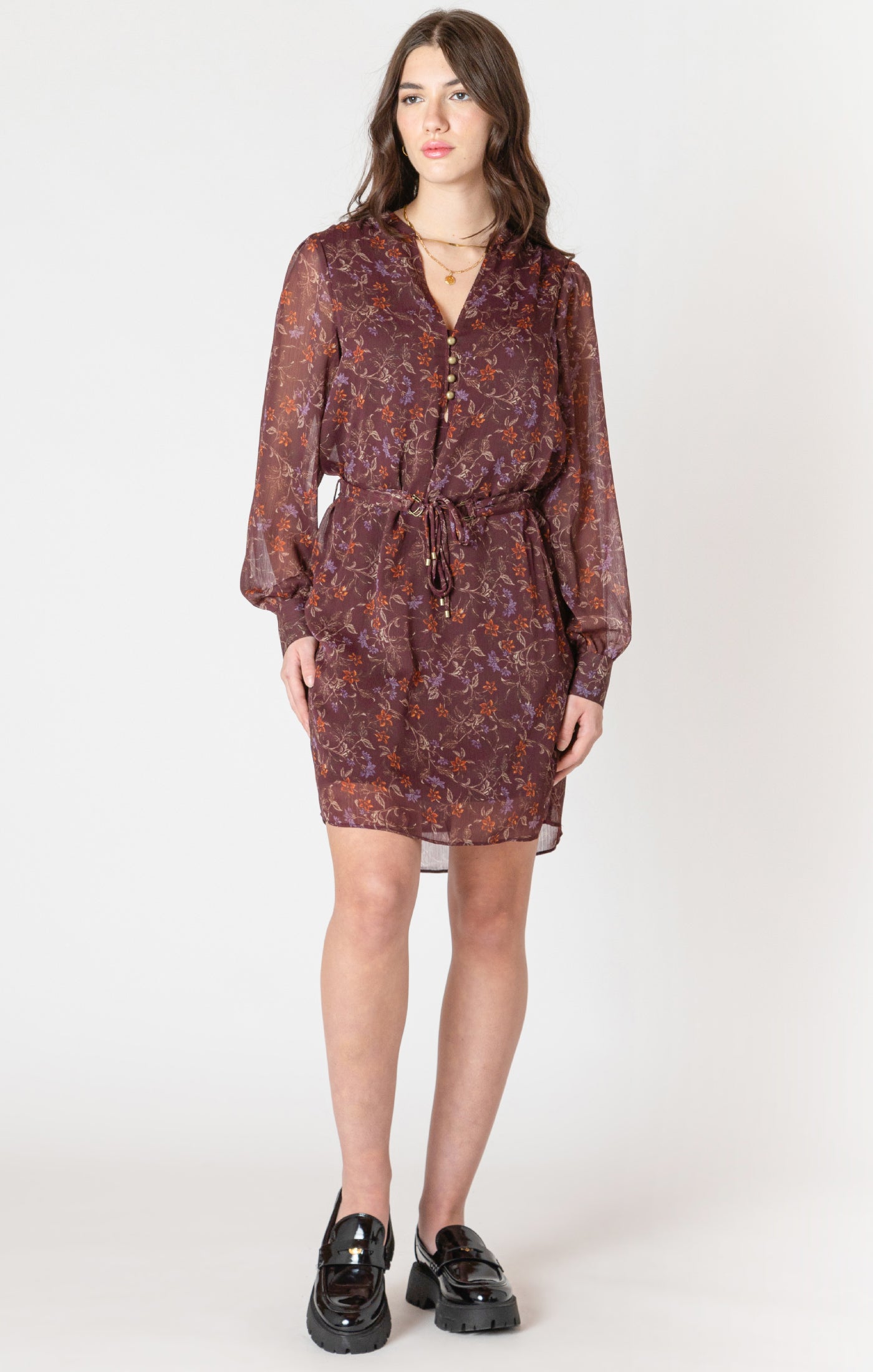 Dex Belted Button Detail Dress - Wild Flower | Women’s