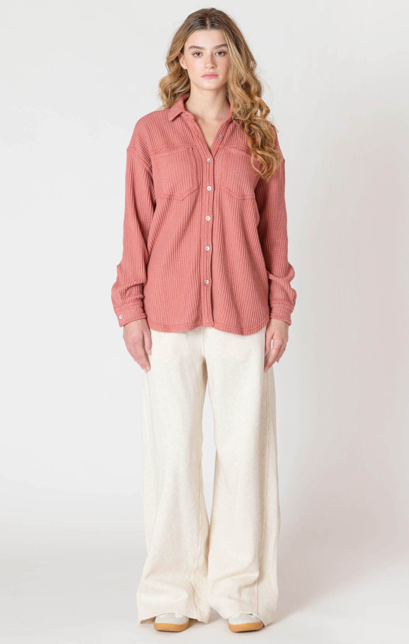 ROOM34 Thermal Knit Jacket - Brick | Women’s