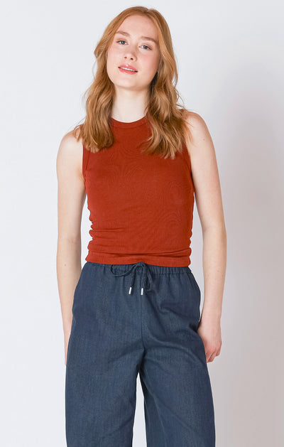 Dex Ribbed Tank - Burnt Orange | Women’s