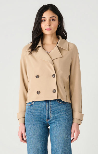 Dex Double Breasted Short Knit Trench