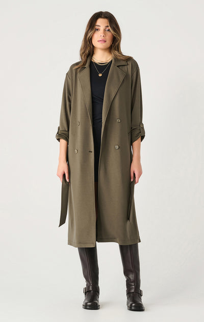 Dex Double Breasted Knit Trench