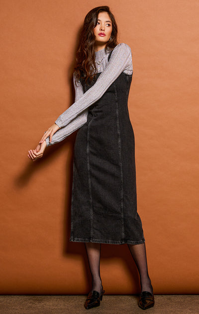 Dex Panelled Denim Midi Dress