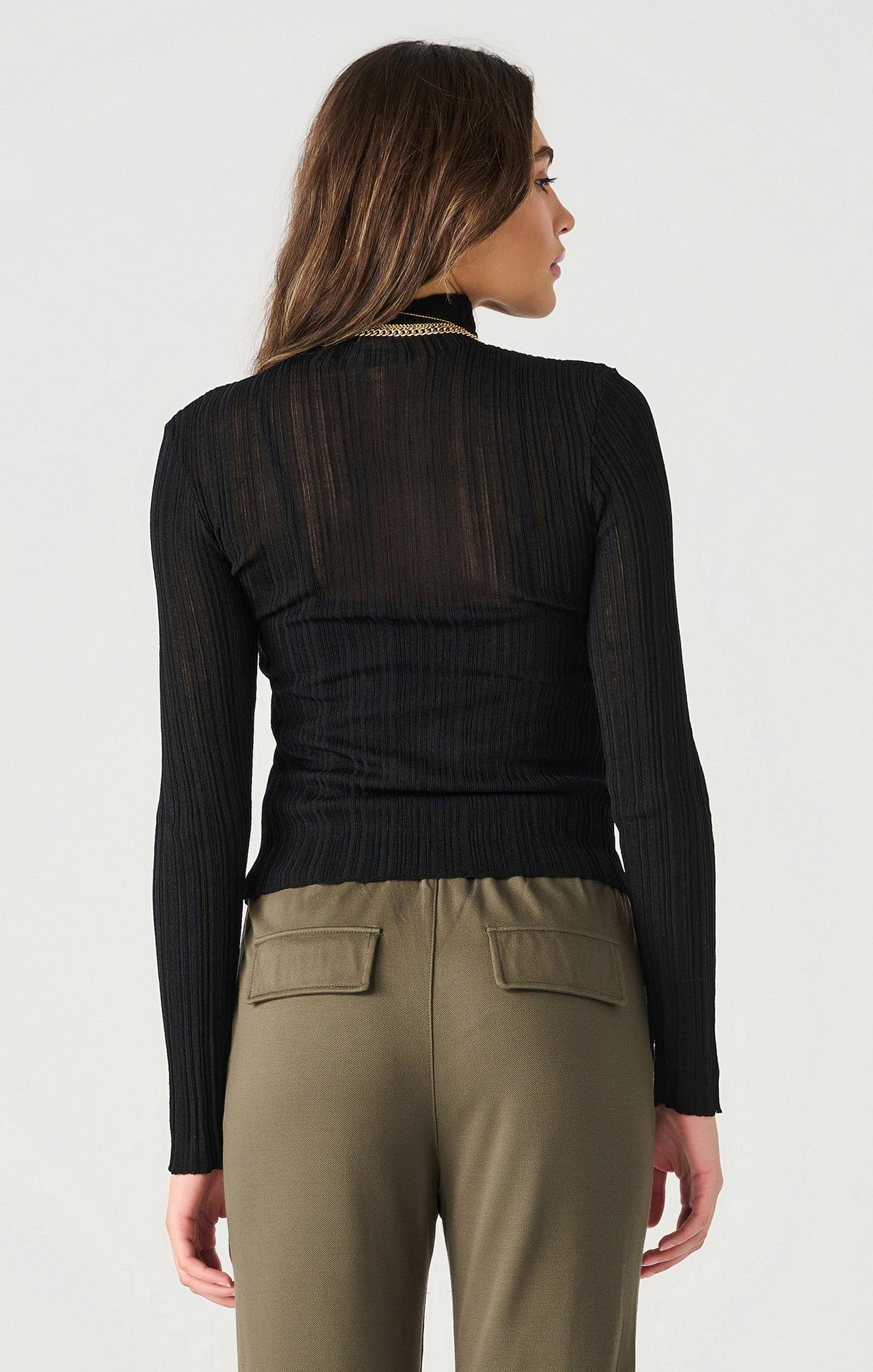 Dex Mock Neck Ribbed Top