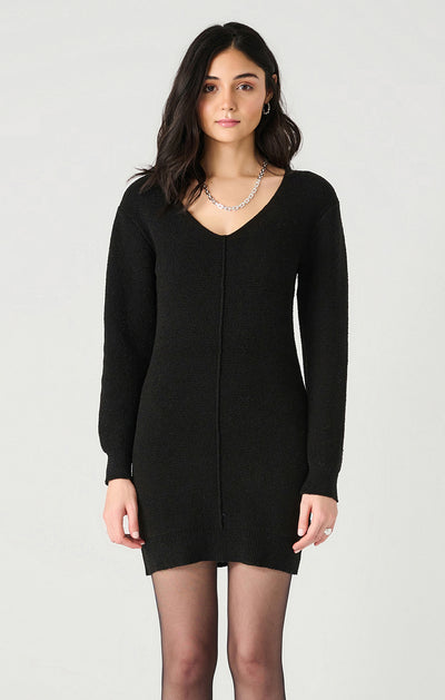 Dex V-Neck Ribbed Sweater Dress