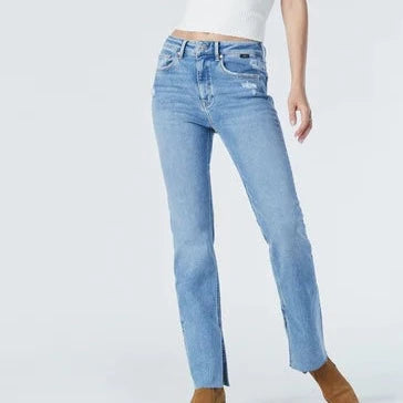 Maria Ankle Slit Ripped Jeans